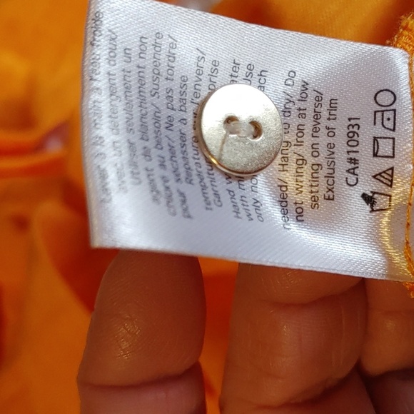 NWT Women's Laura Orange Button Down Shirt Viscose & Linen Blend Size 8 - Picture 10 of 11